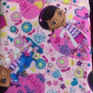 Doc Mc Stuffin Pink Cartoon Character Fabric      Brand New By The Yard